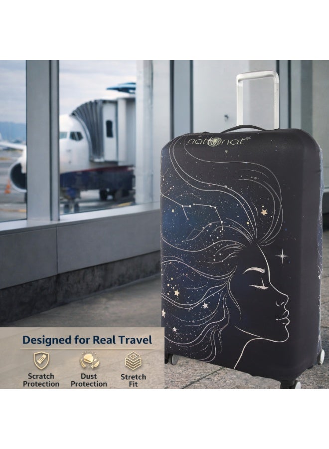 natOnat Travel Luggage Cover Protector - Suitcase Cover - Stretchy, Washable Spandex & Polyester - Protects Against Dirt & Scratches - Lunara Design - Fits 58-63 CM Height ( Medium ) - Image 4